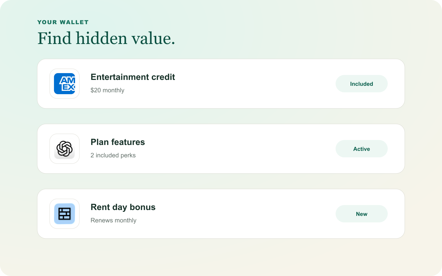Perks Pilot categories overview showing five benefit categories